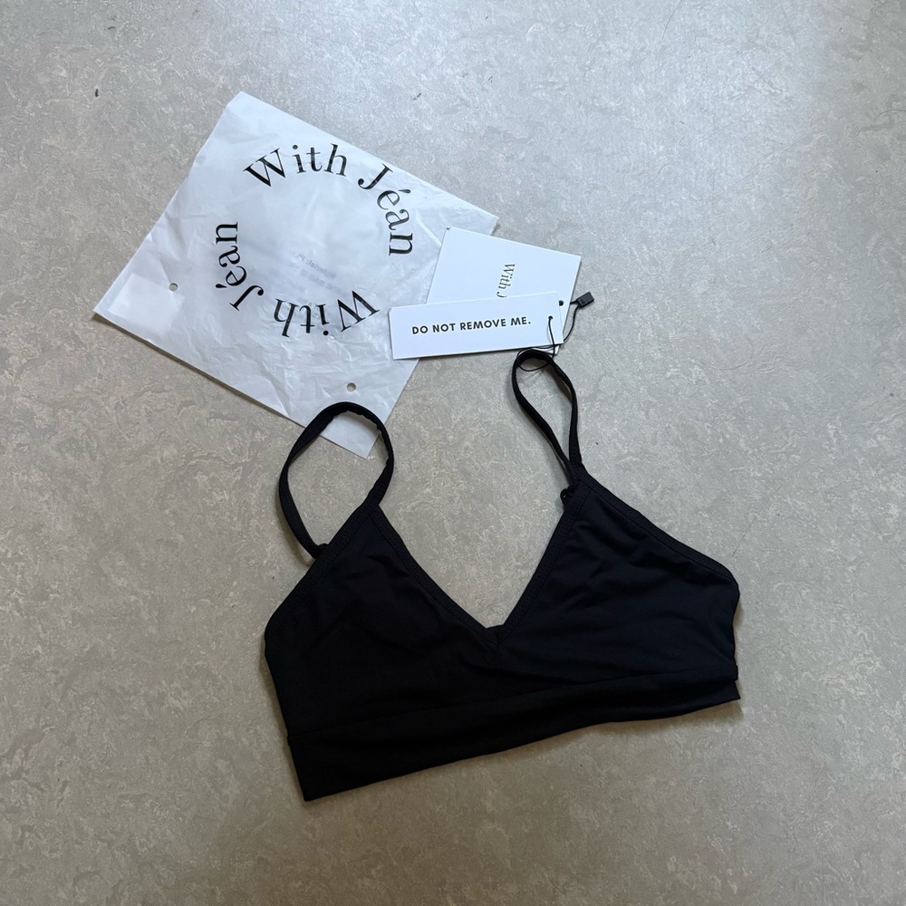 NWT With Jean Black Bralette (sz XS)